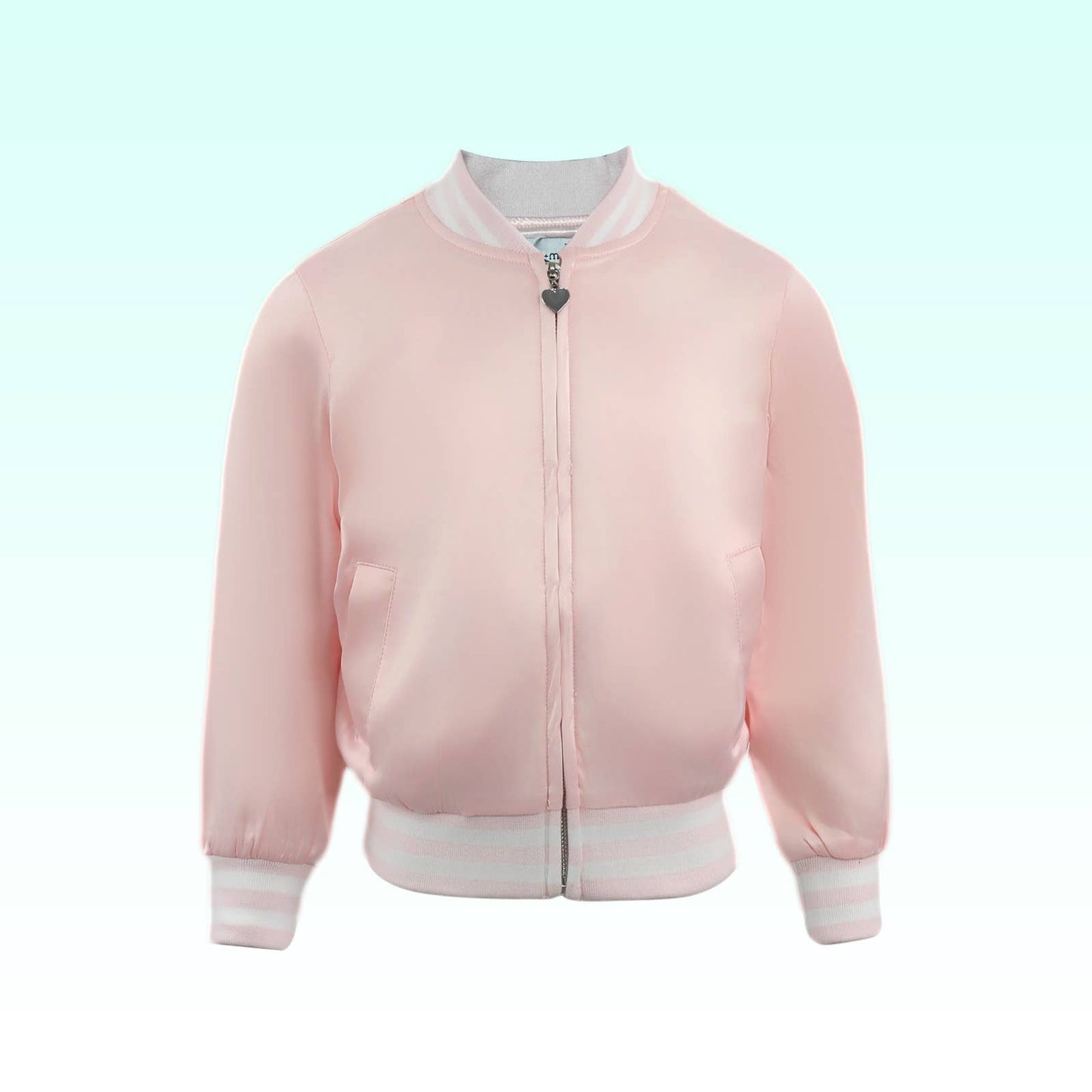 Girls Rhinestone Ballet Satin Bomber Jacket
