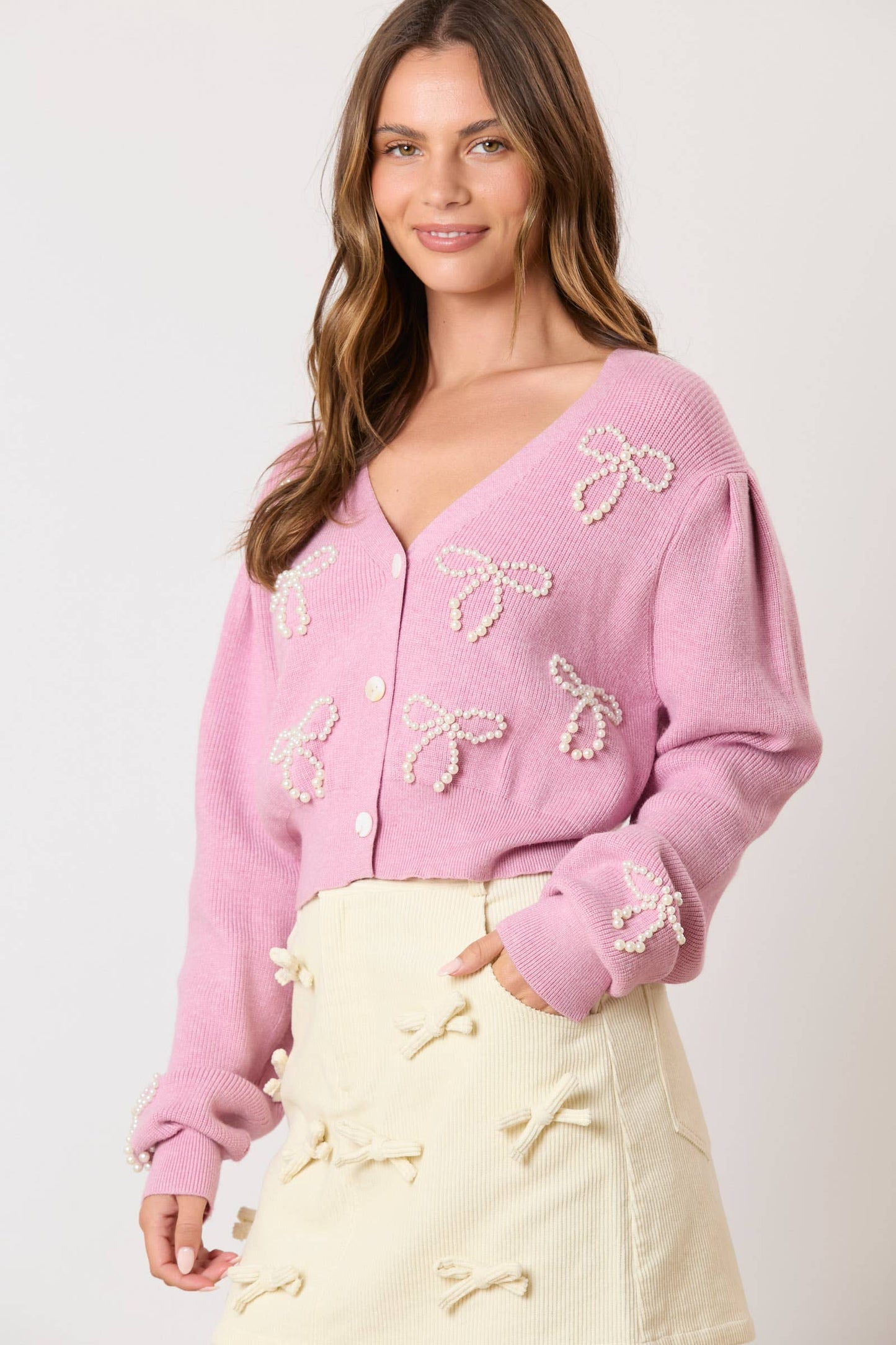 Pearl Bow Cardigan