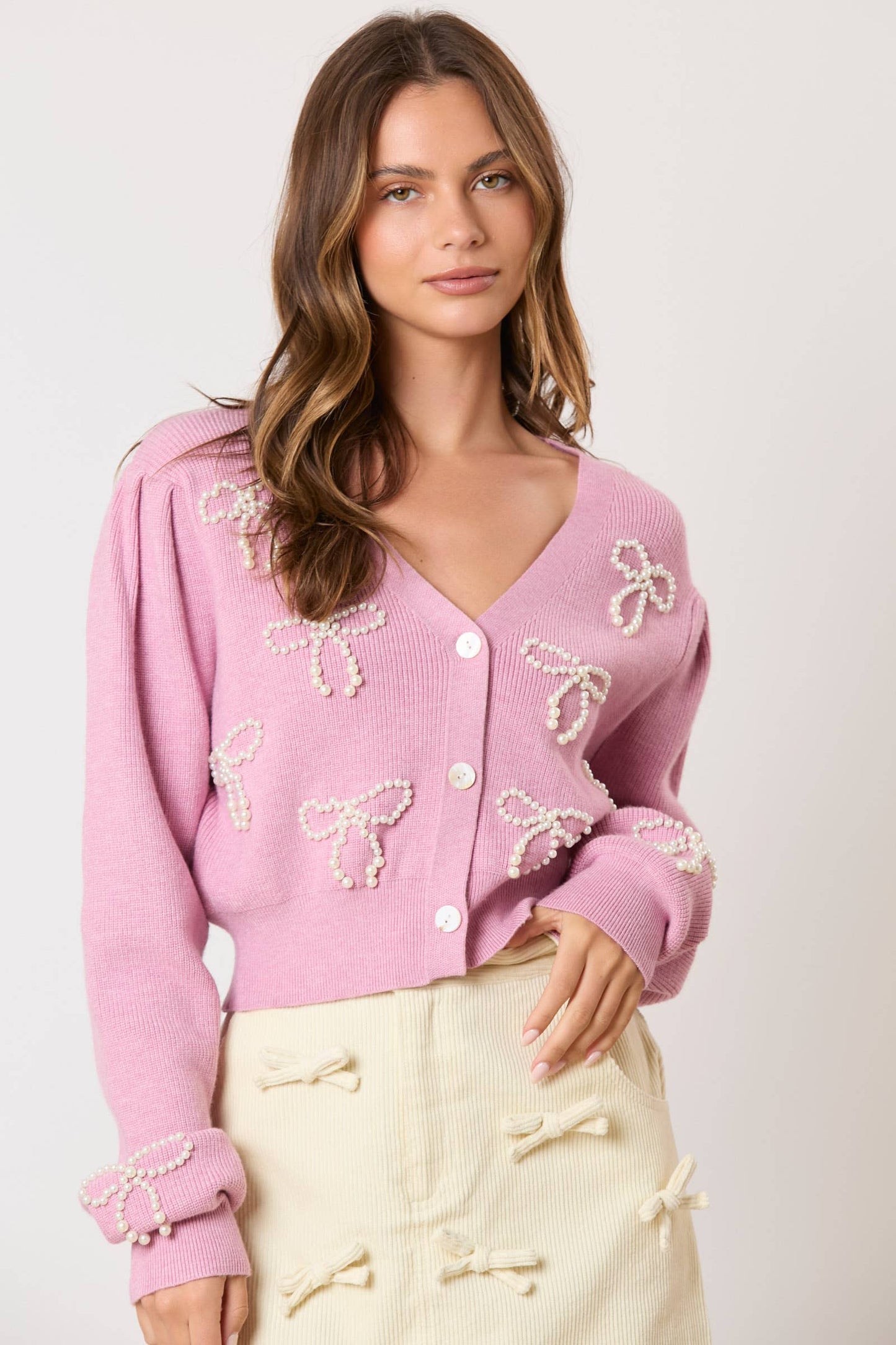 Pearl Bow Cardigan