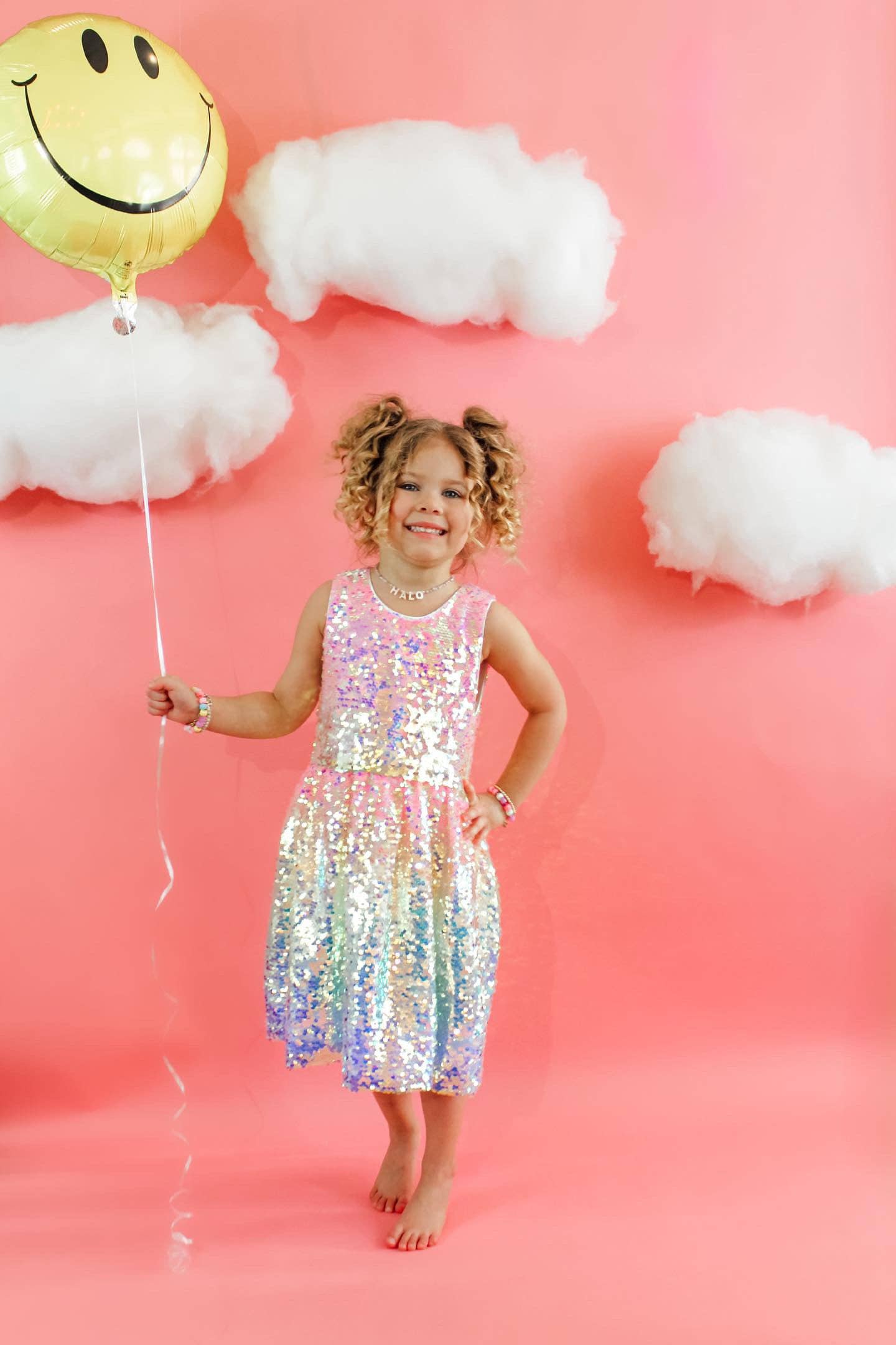 Girls Ombre Sequin Dress