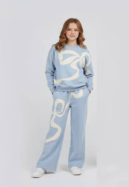 Girls- Blue Bow Sweatsuit
