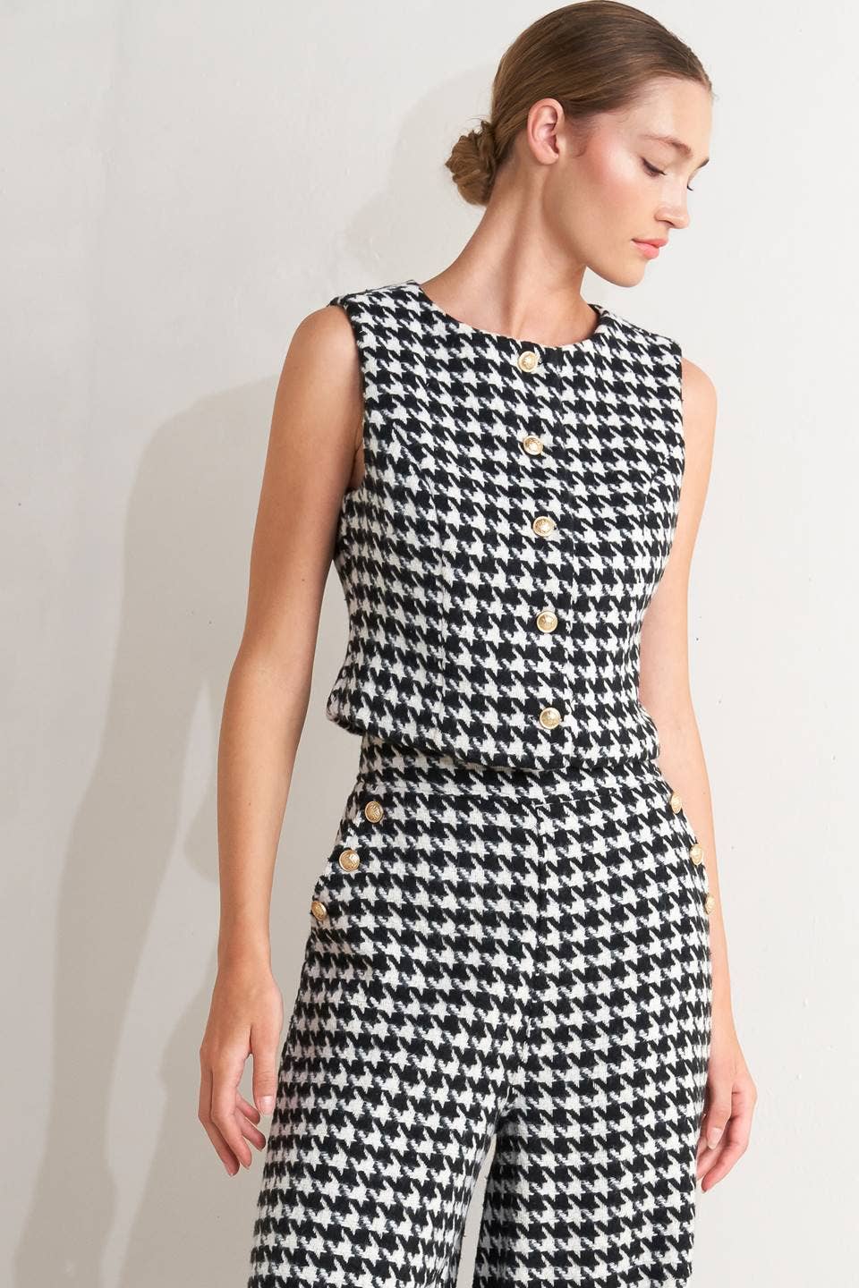Clarissa Houndstooth Vest