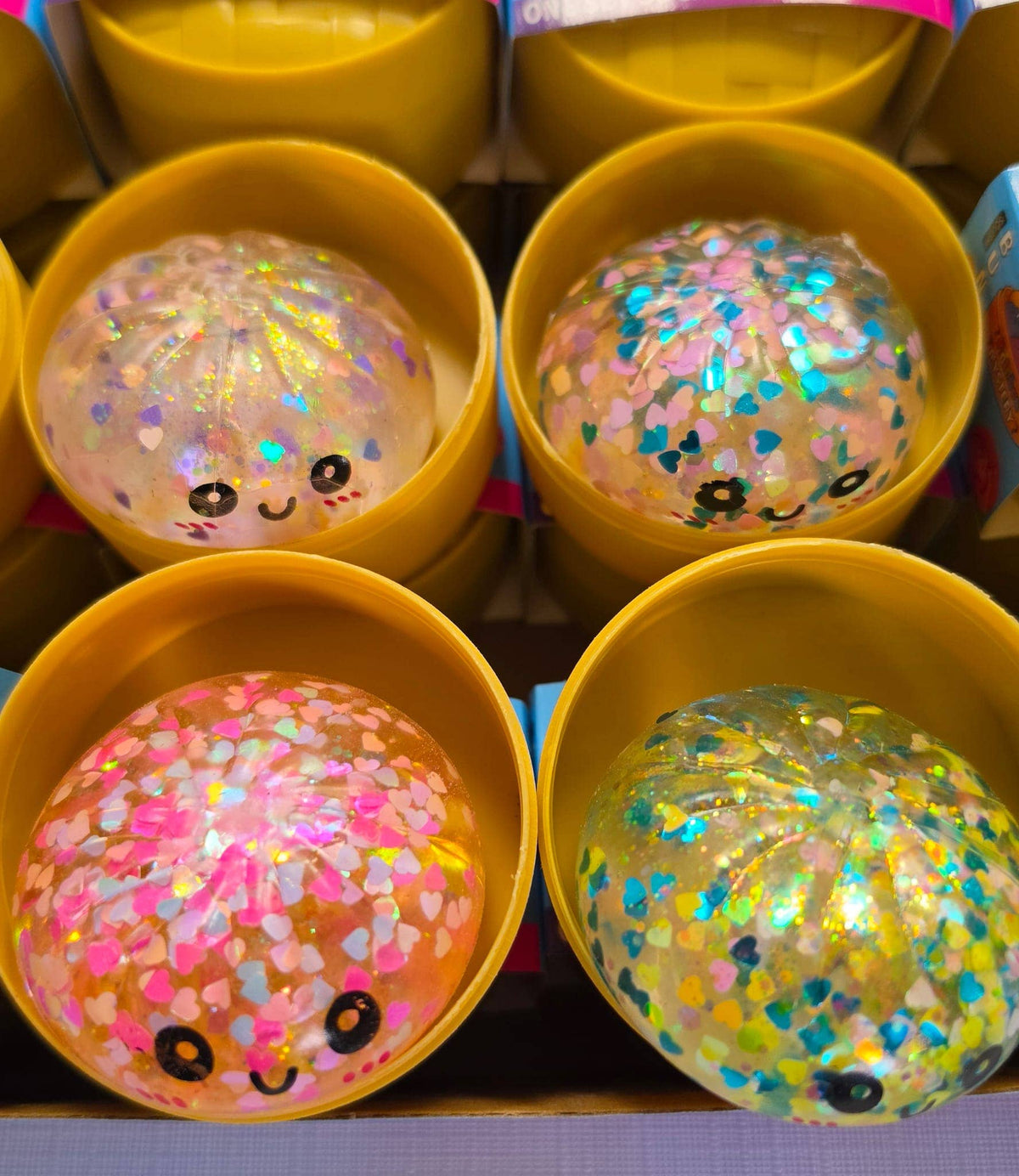 2.5" Heart Glitter Maltose Mini Dumpling Squishy