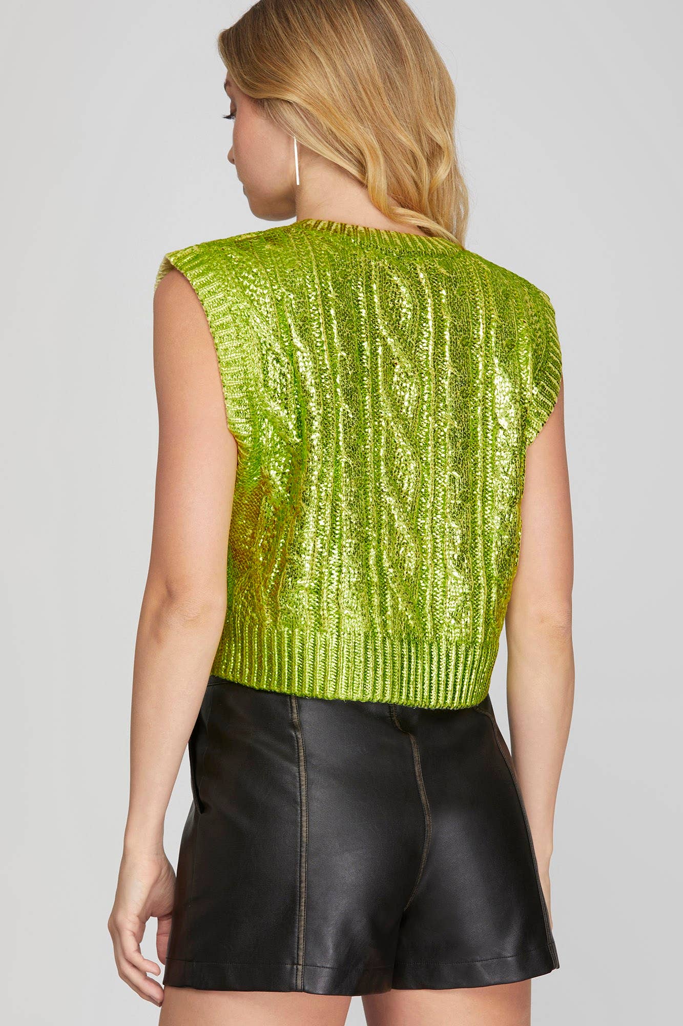 Lime Coated Sweater Vest