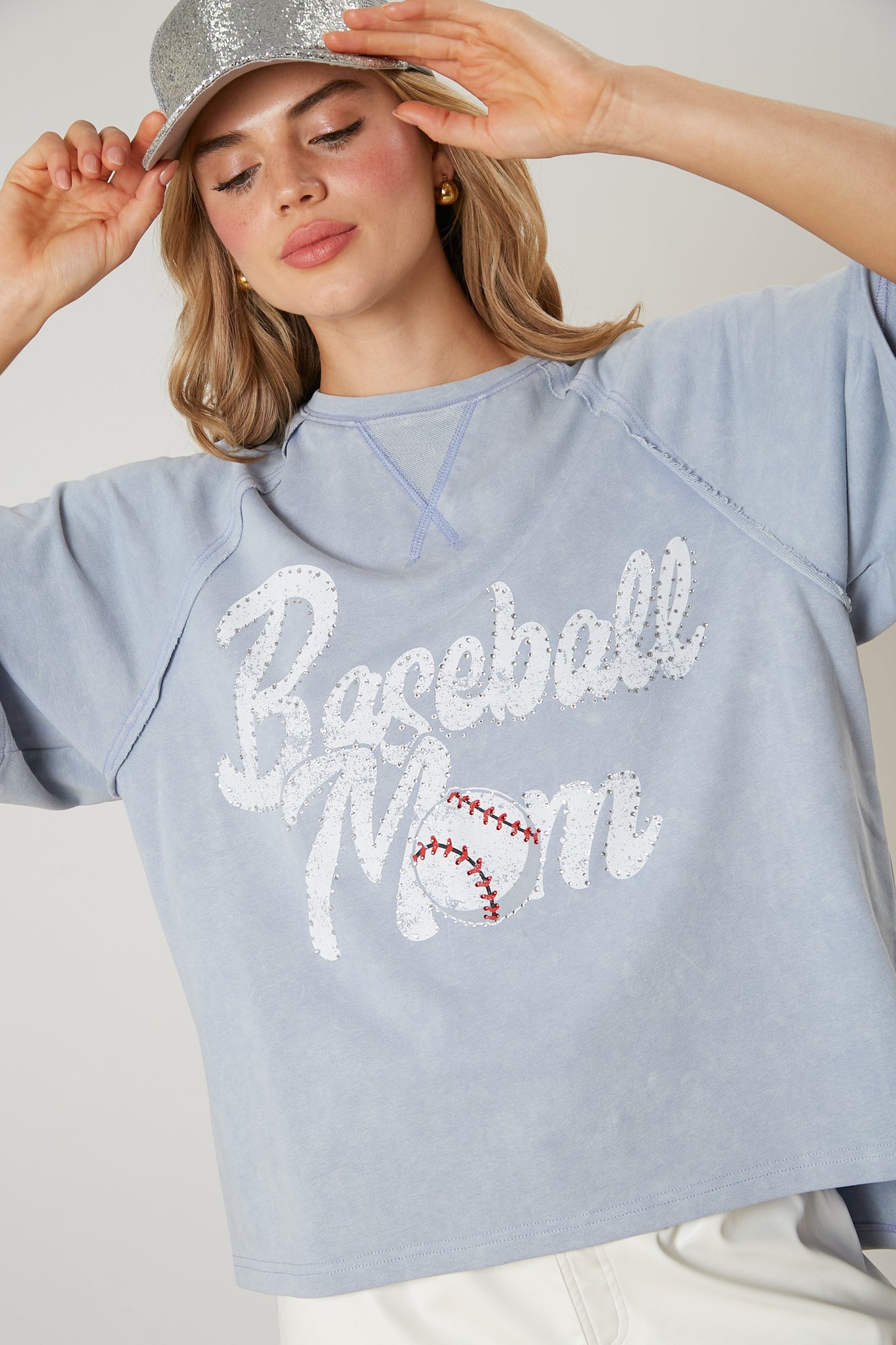 Baseball Mom Rhinestone Tee