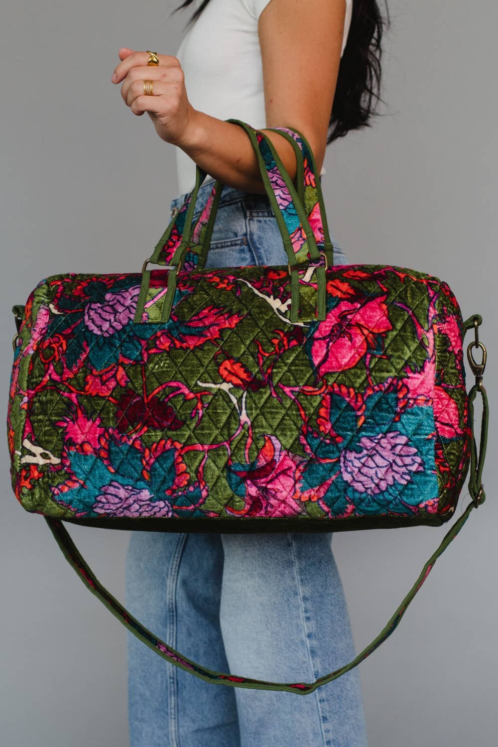 Multicolored Floral Duffel