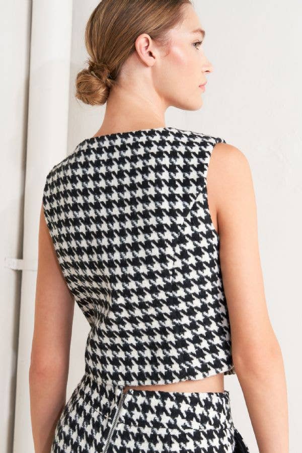 Clarissa Houndstooth Vest