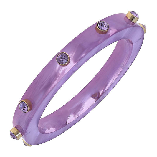 Renee Resin Rhinestone Bangle: Lavender