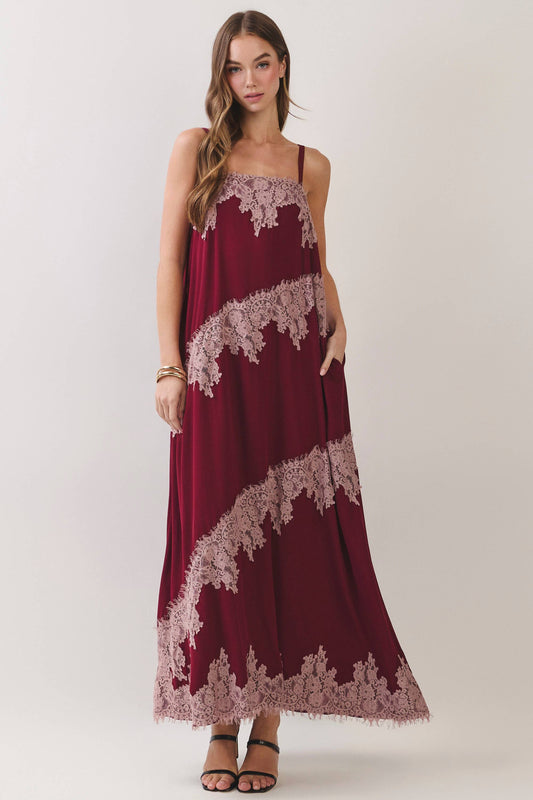 Maxine Dress- Burgundy/Mauve