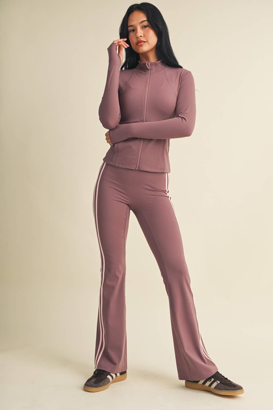 Performance Fitted Full Zip Jacket- Mauve