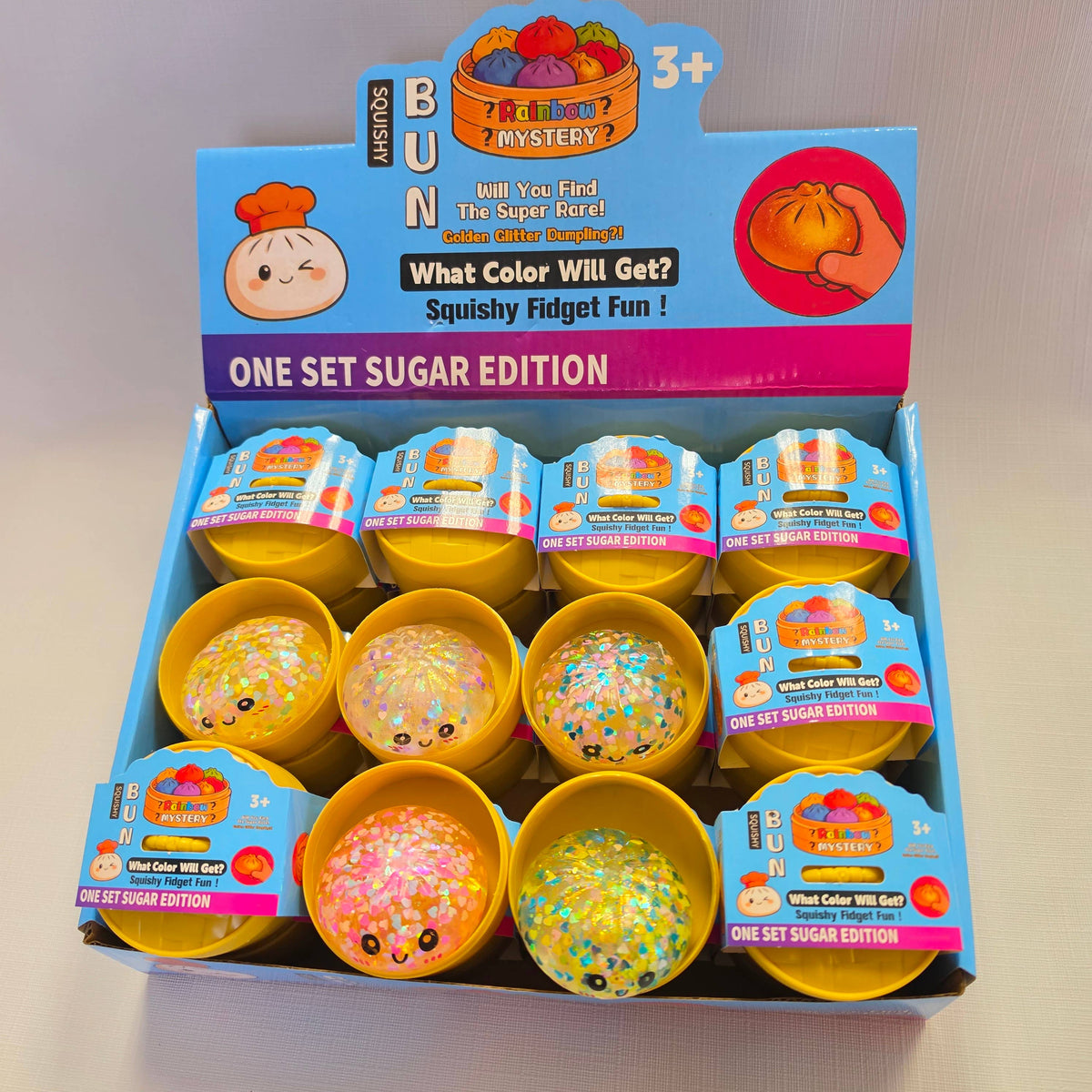 2.5" Heart Glitter Maltose Mini Dumpling Squishy