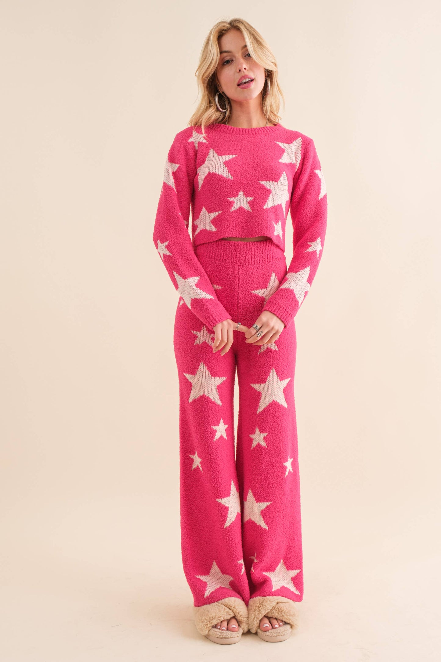 Soft Cozy Star Set- Hot Pink