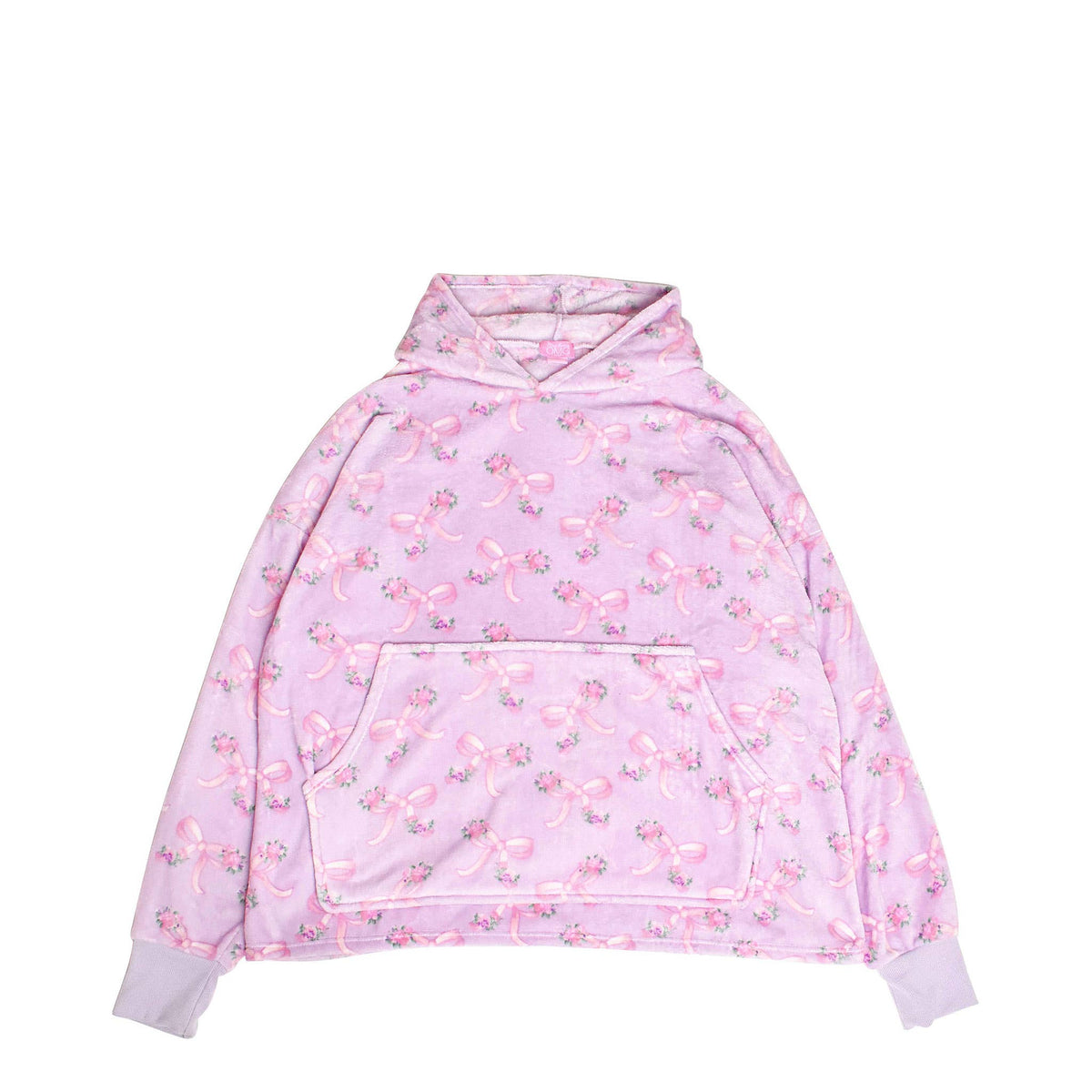 Girls- Fleece Printed Orchid Floral Blanket Hoodie