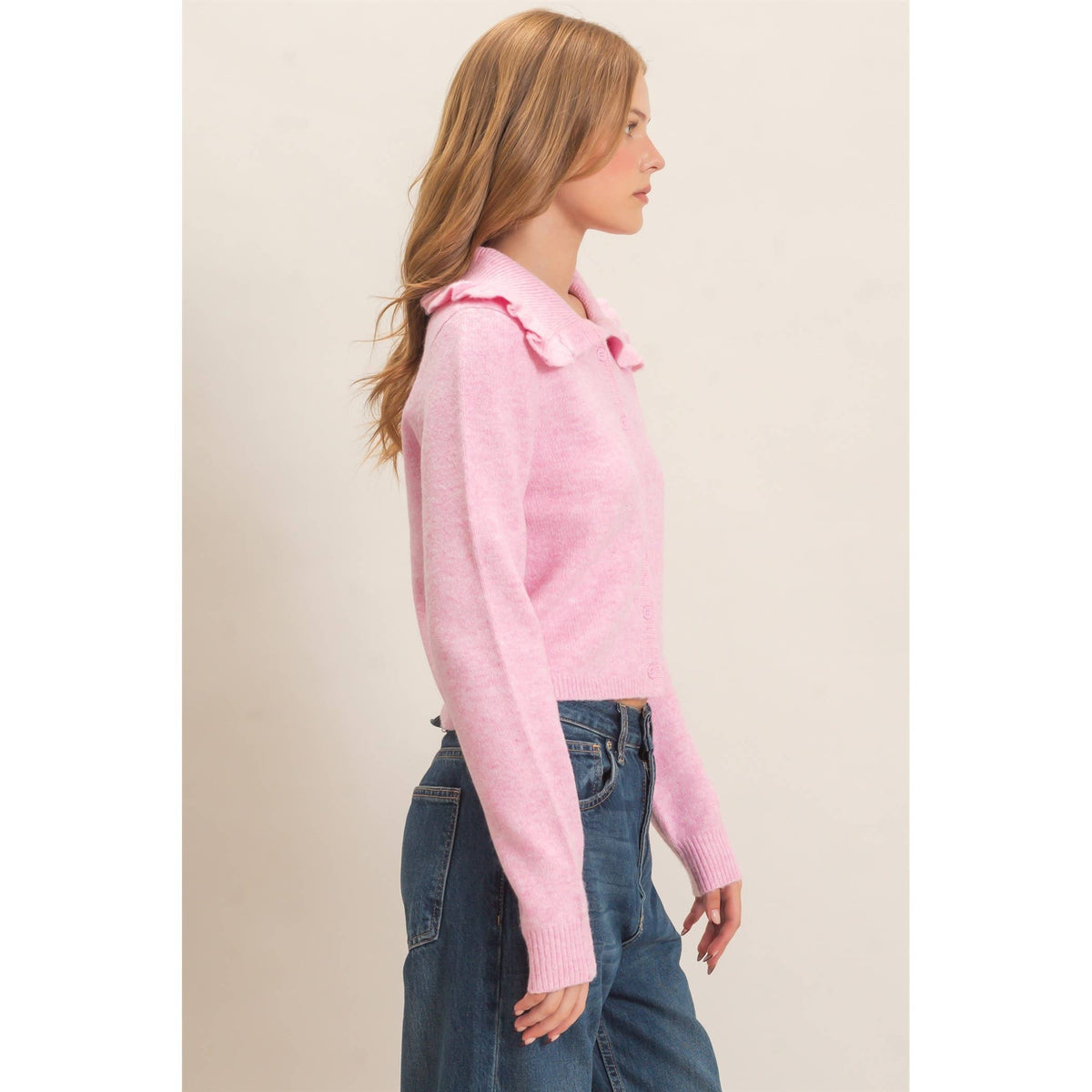 Eliza Ruffled Collar Cardigan