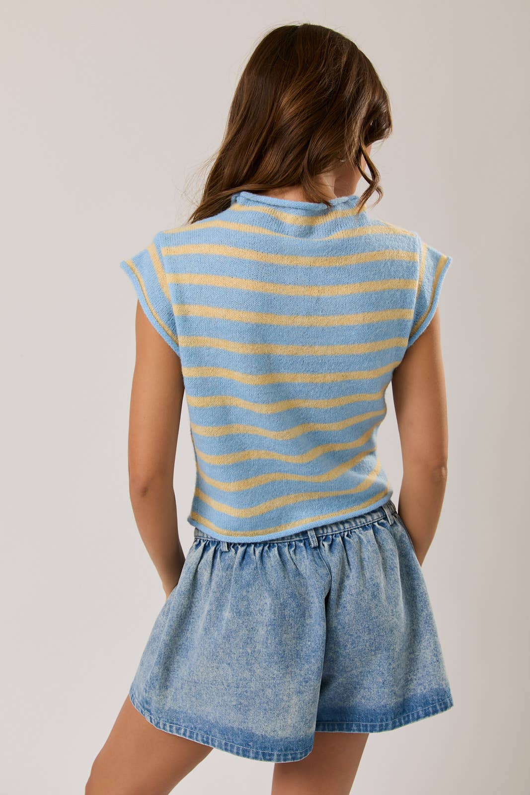 Kali Striped Sweater Top- Blue