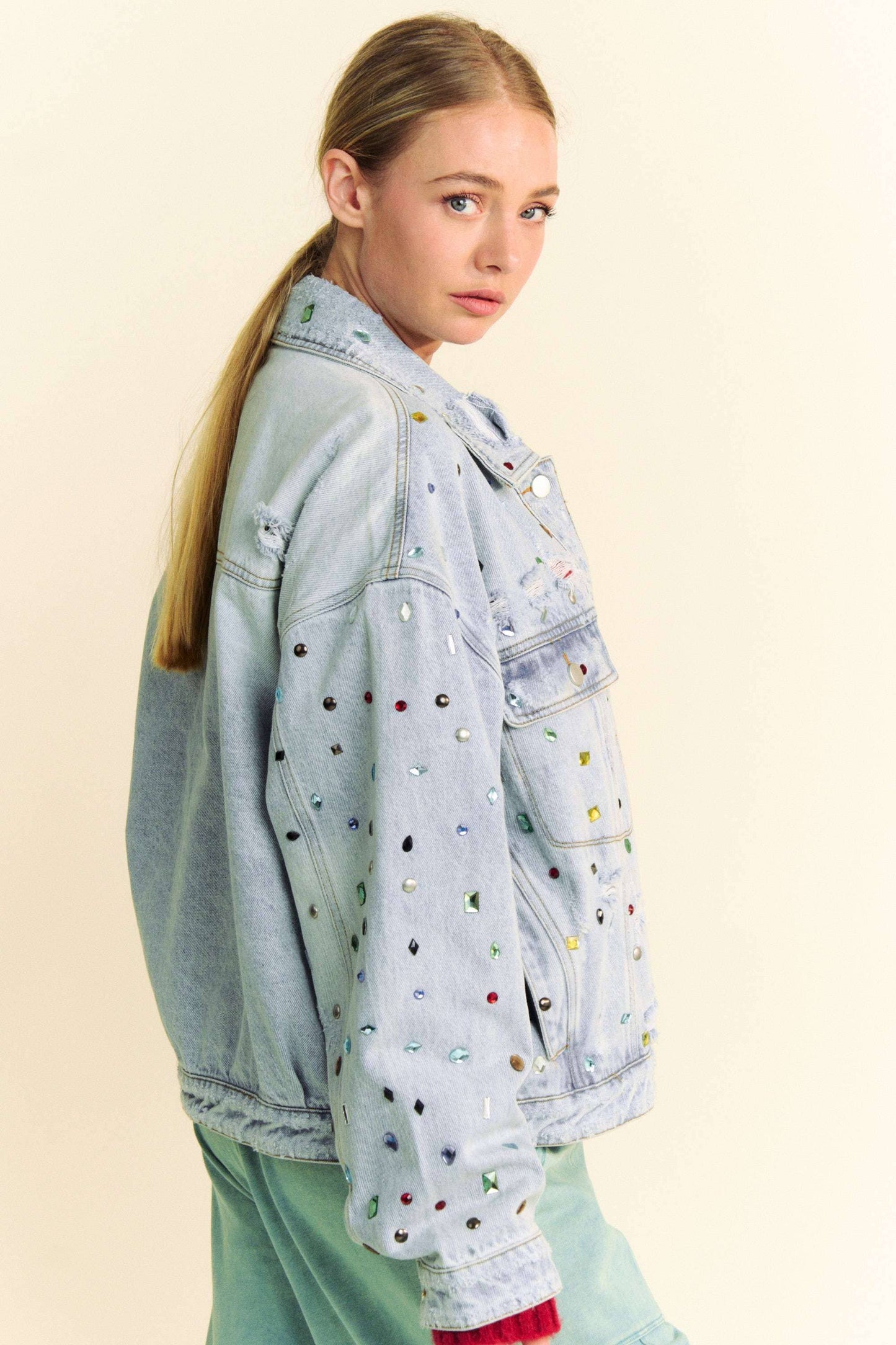 Erin Rhinestone Denim Jacket