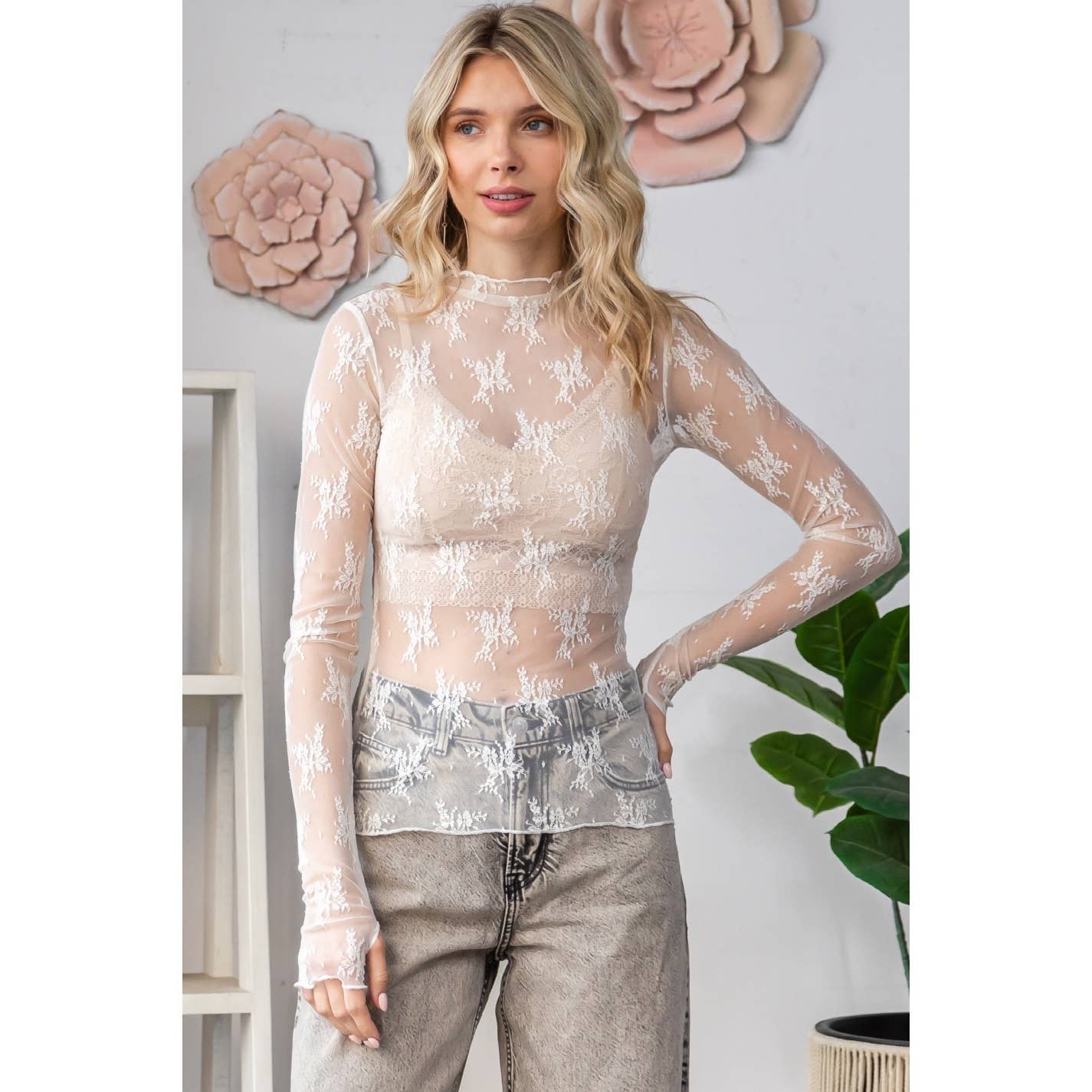 Lacey Layering Top- Cream
