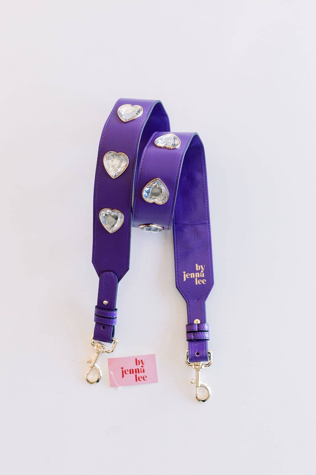 Crystal Heart Purse Strap- Purple