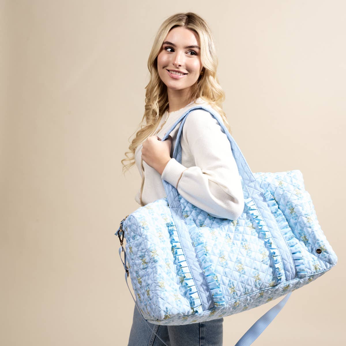 On-the-Go Quilted Weekender Bag–Oh So Fancy Blue