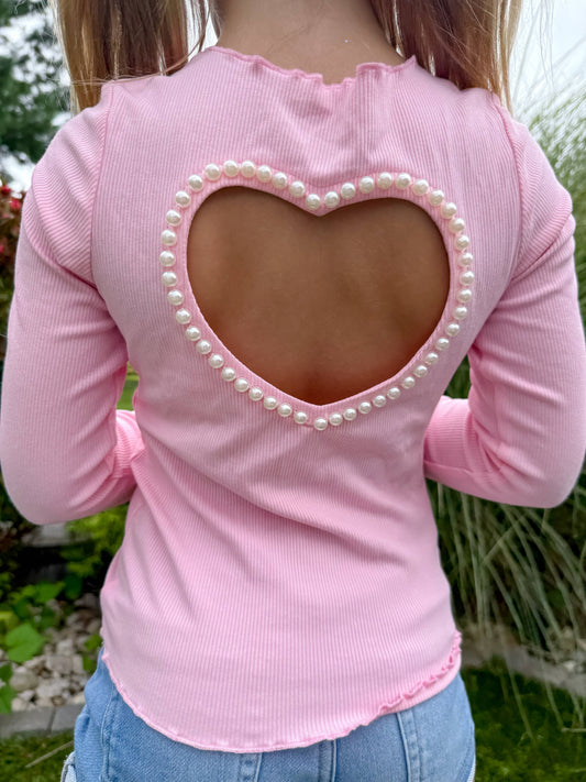 Girls Pearl Heart Top