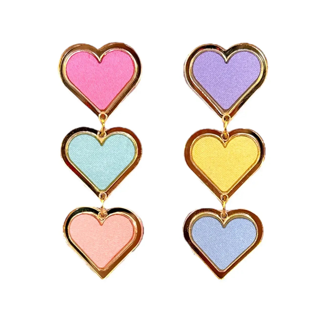 Pastel Heart Dangle Earrings