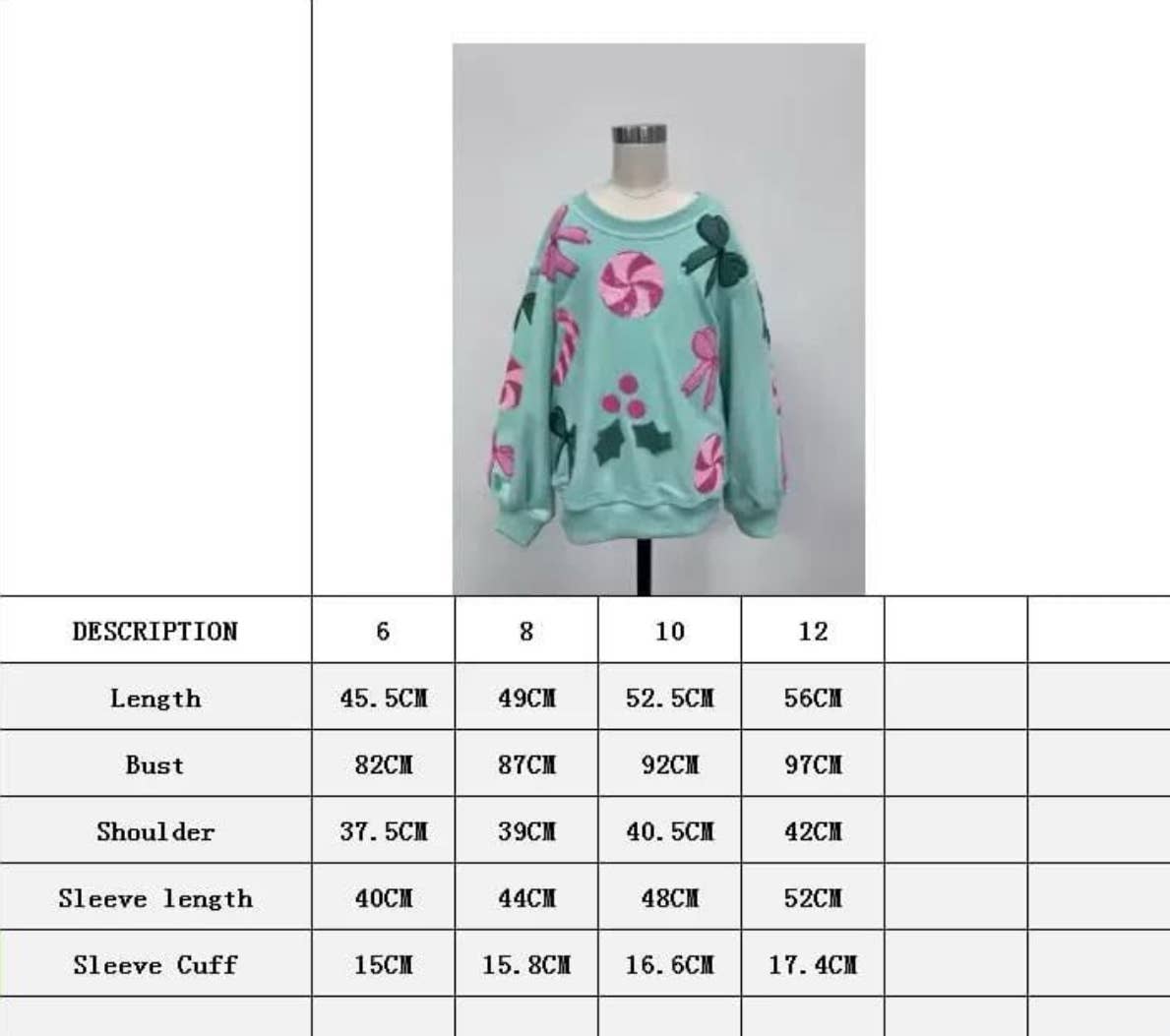 Pink Candy Cane Bow Mint Sweatshirt