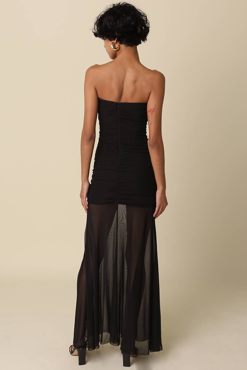 Emily Strapless Sheer Maxi Dress