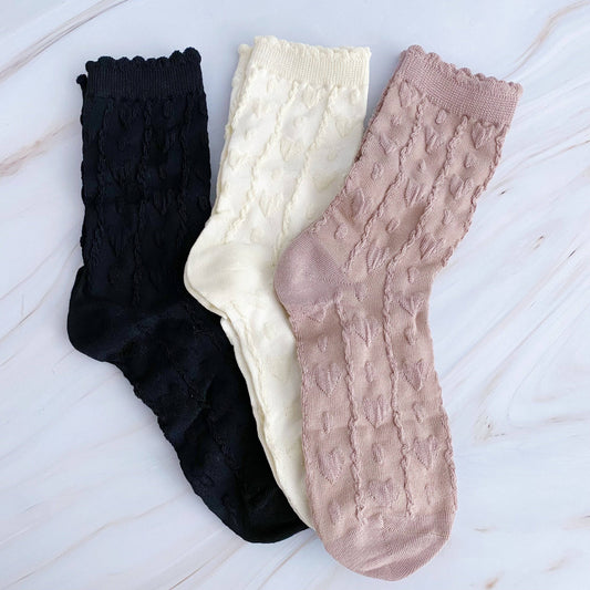 Heart Embossed Socks Set