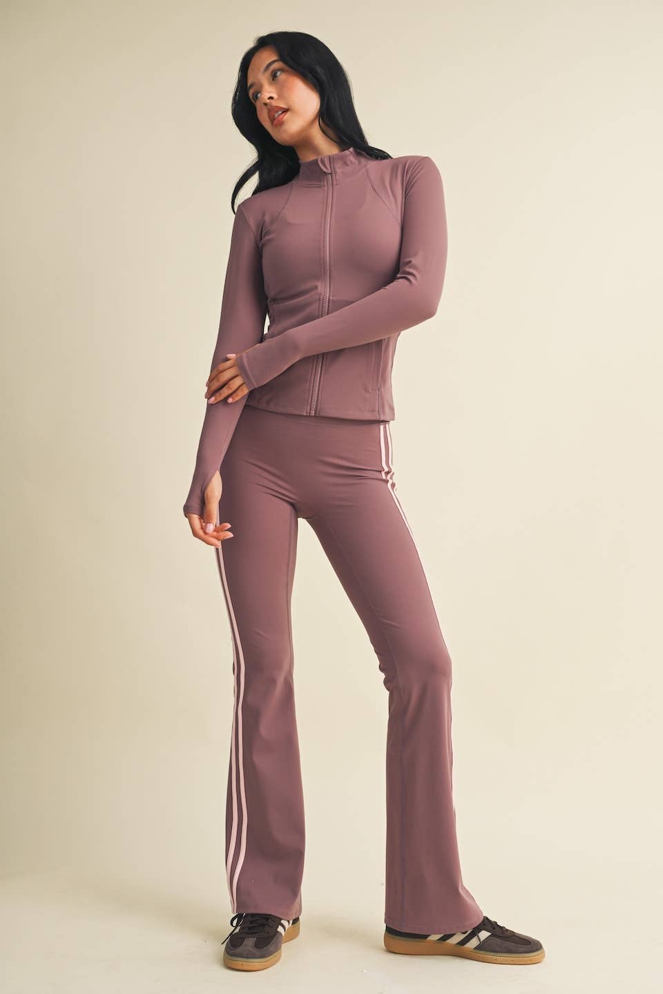 Performance Fitted Full Zip Jacket- Mauve