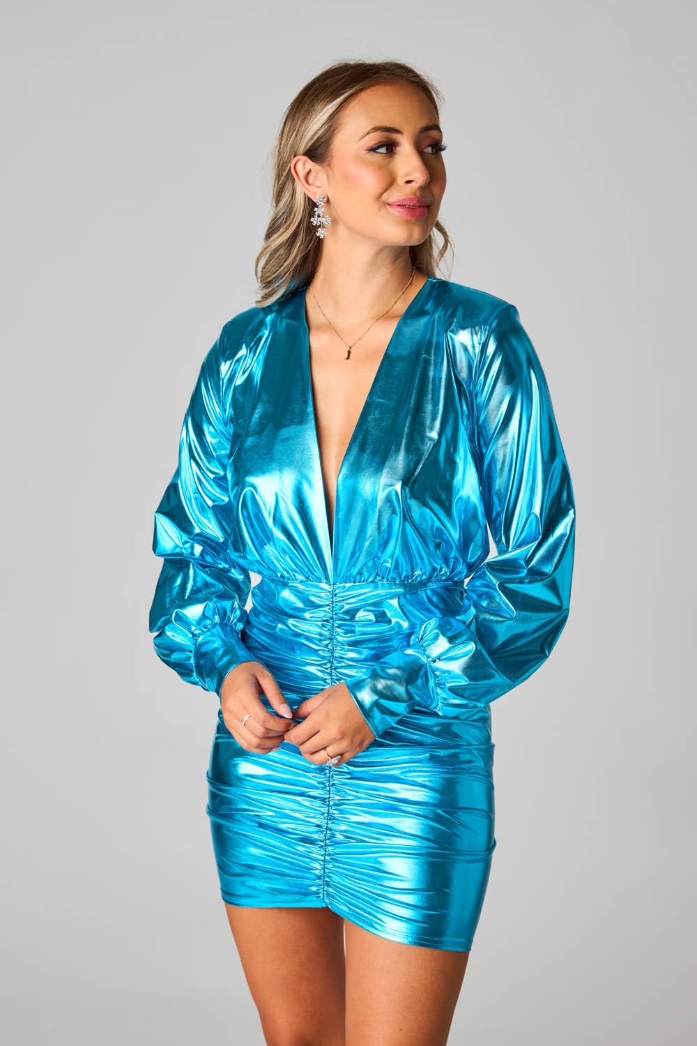 Cyrus Cyan Metallic Dres