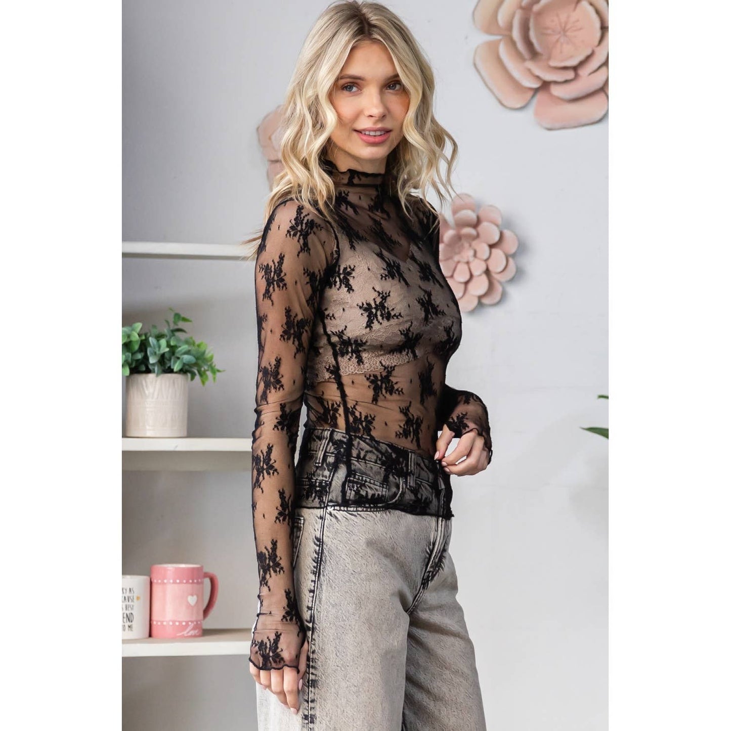 Lacey Layering Top- Black