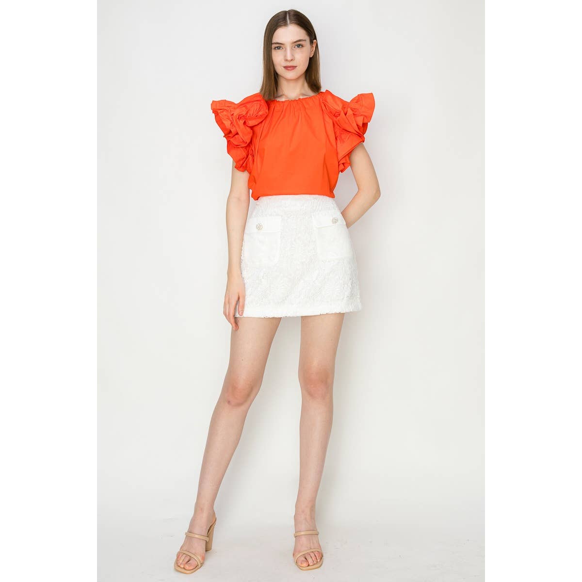 Connor Ruffle Sleeve Top