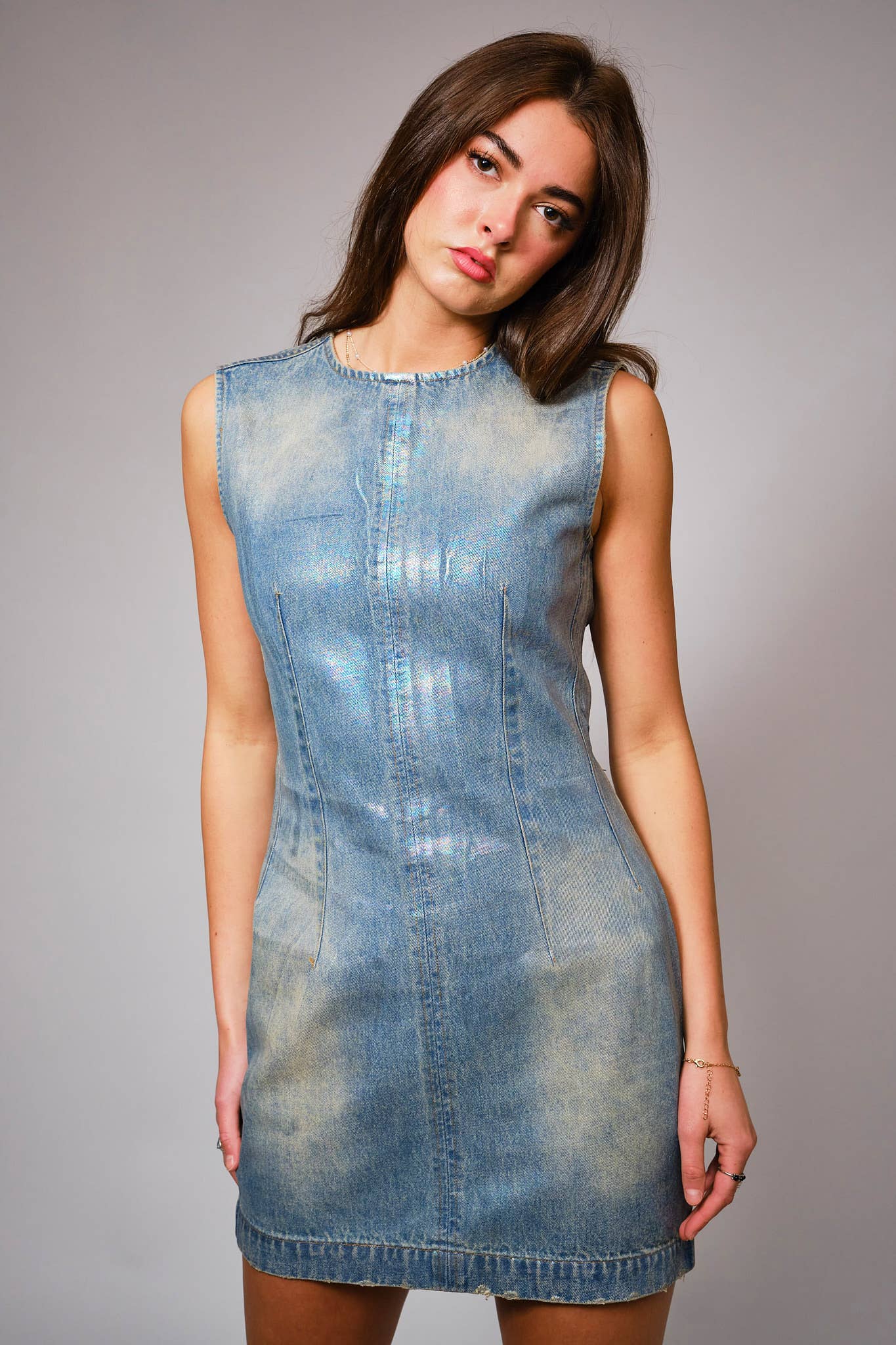Cami Coated Denim Dress