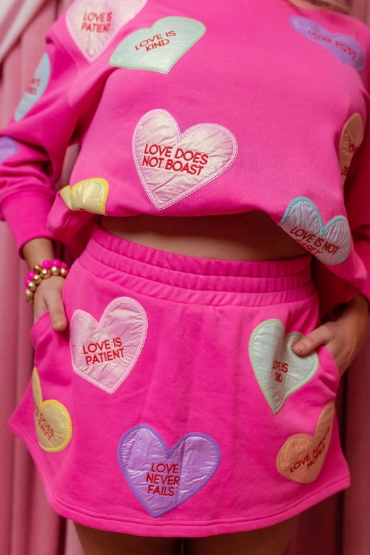 BC- Pink Candy Hearts Skort *PRE-ORDER*