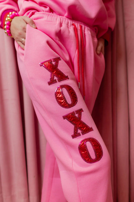 BC- Pink XOXO Fleece-Lined Sweatpants *PRE-ORDER*