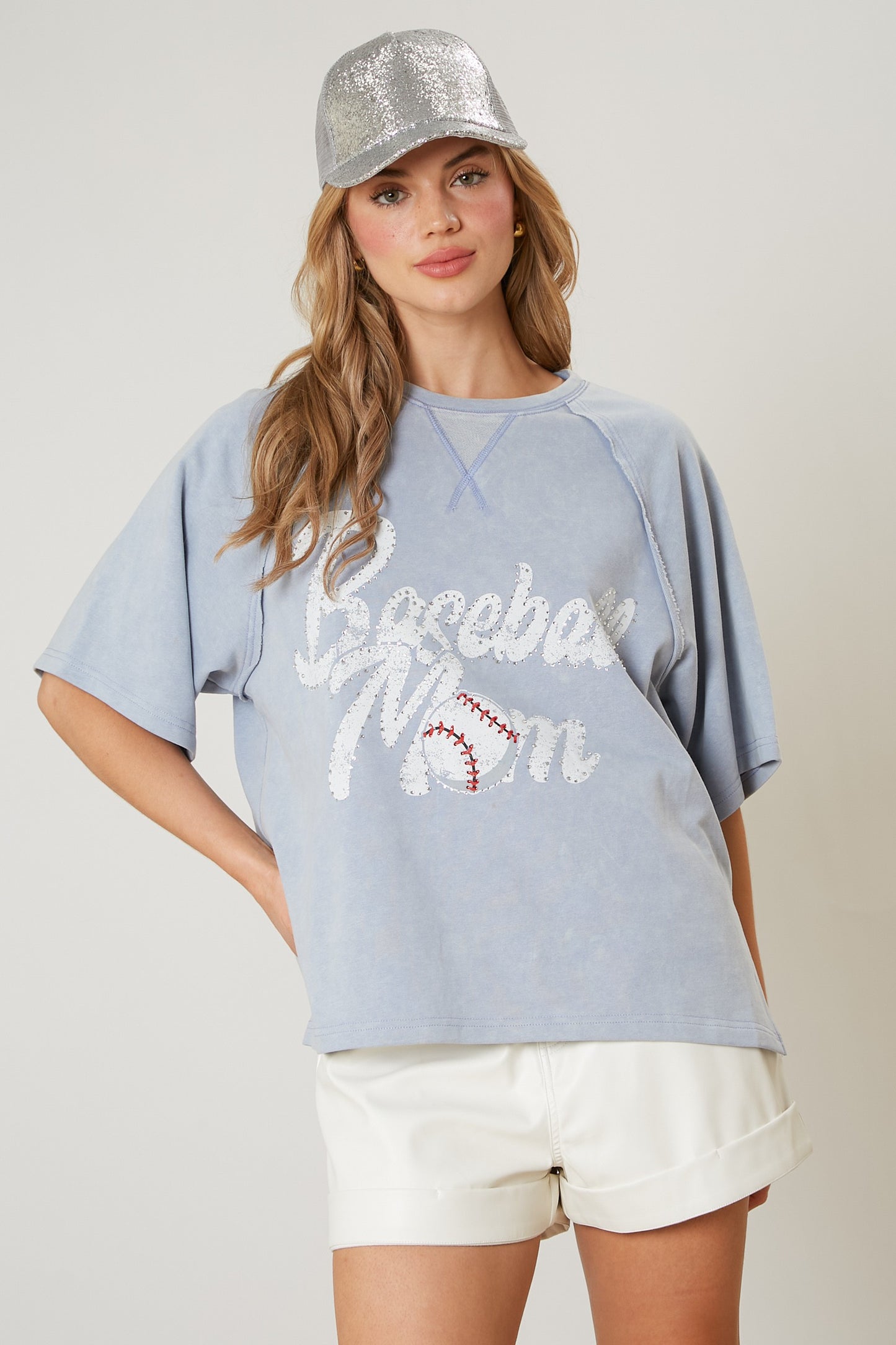 Baseball Mom Rhinestone Tee