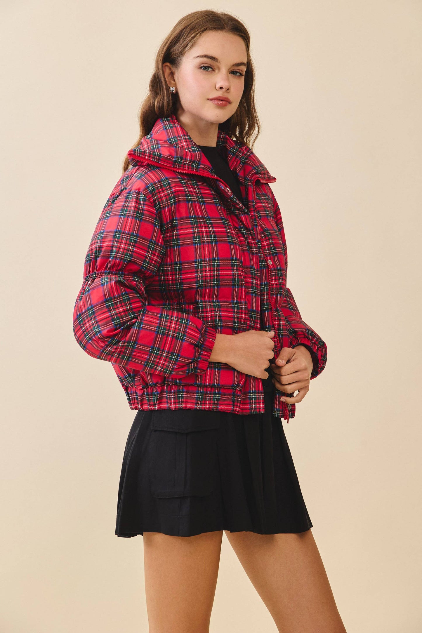 Plaid Puffer Jacket