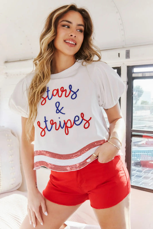 Stars and Stripes Embellished Tee