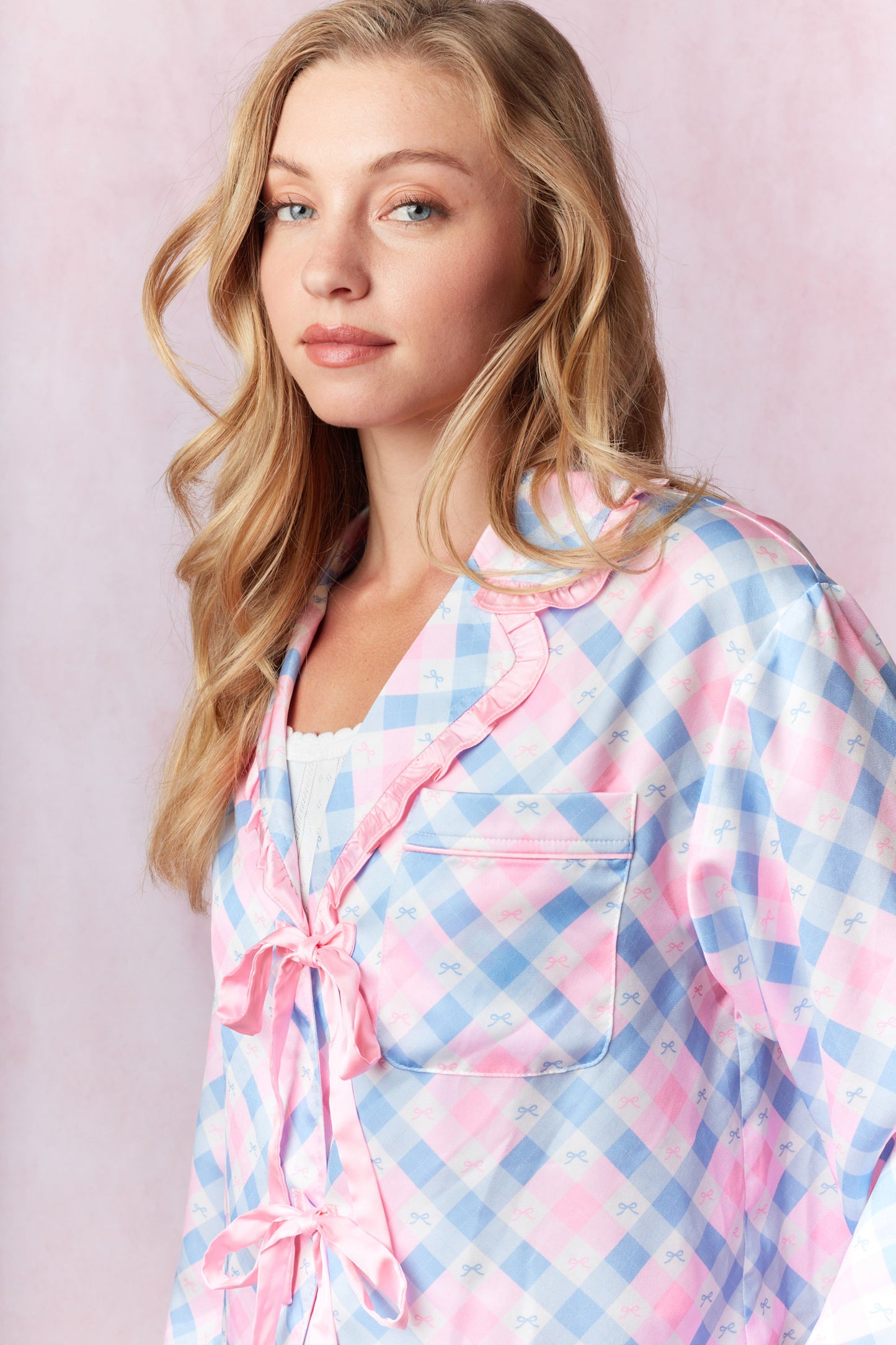 Amy Bow Satin Pajamas