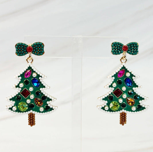 Christmas Tree Earrings: Green