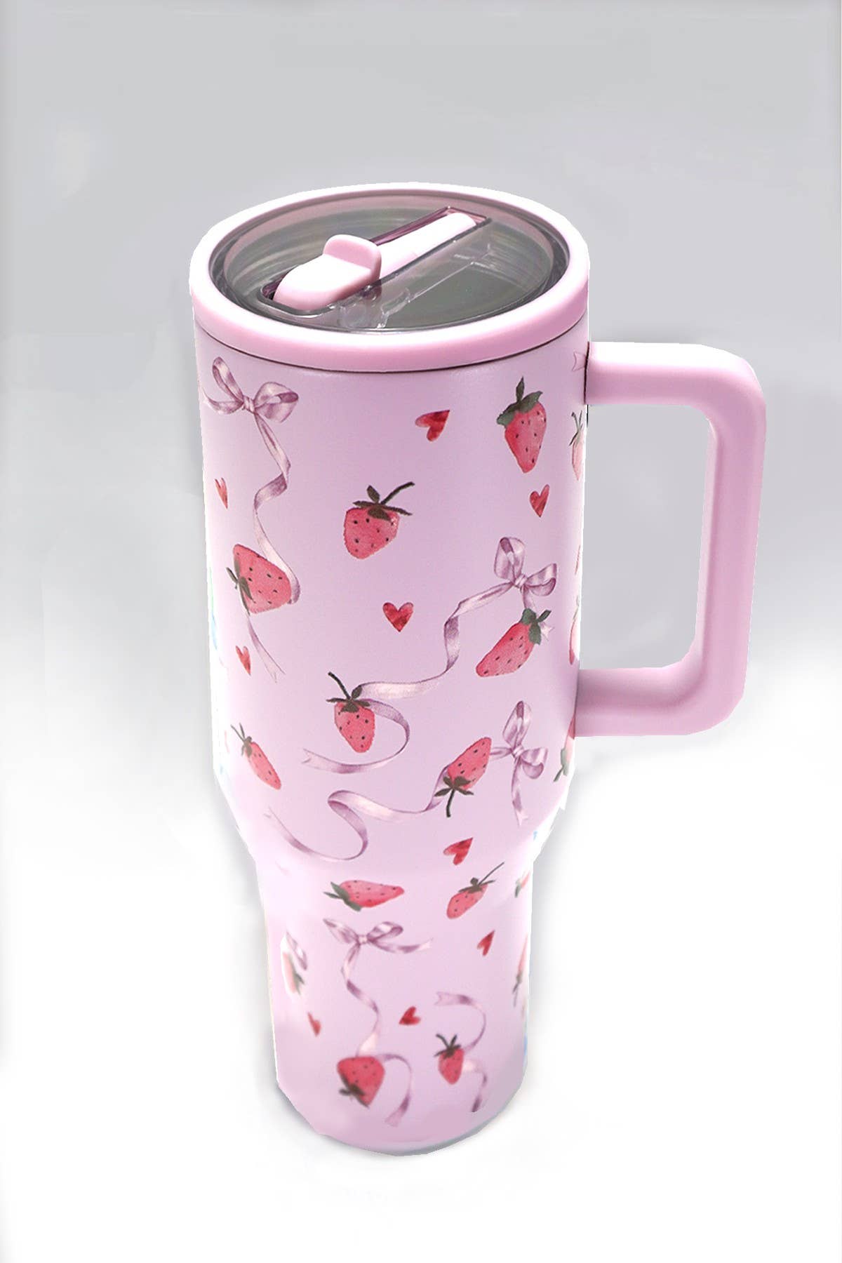 40oz Spill Free Vacuum Tumbler- Lilac Strawberries