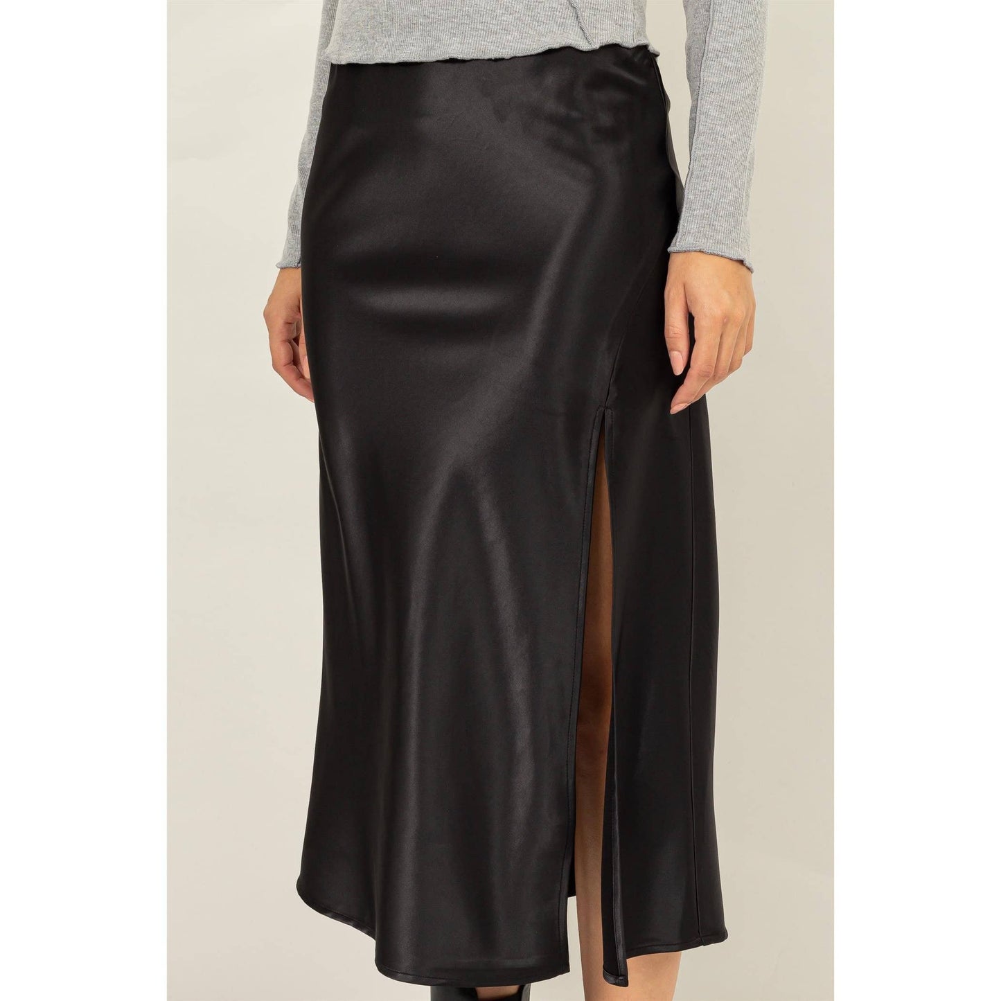 Carson Satin Midi Skirt