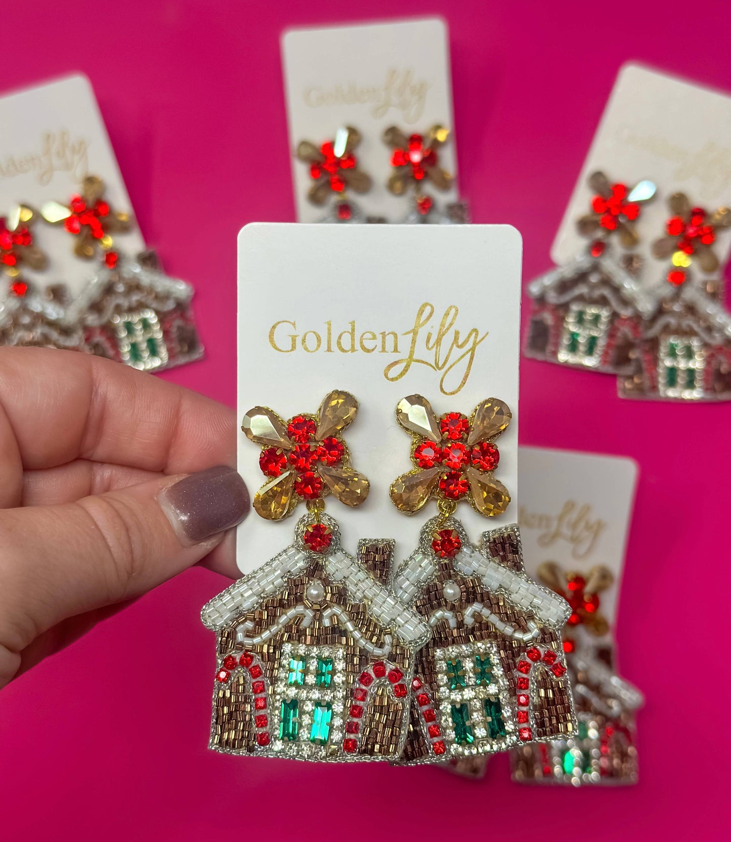 Christmas Gingerbread House Earrings