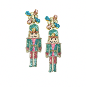 Christmas Nutcracker Earrings - Pastel