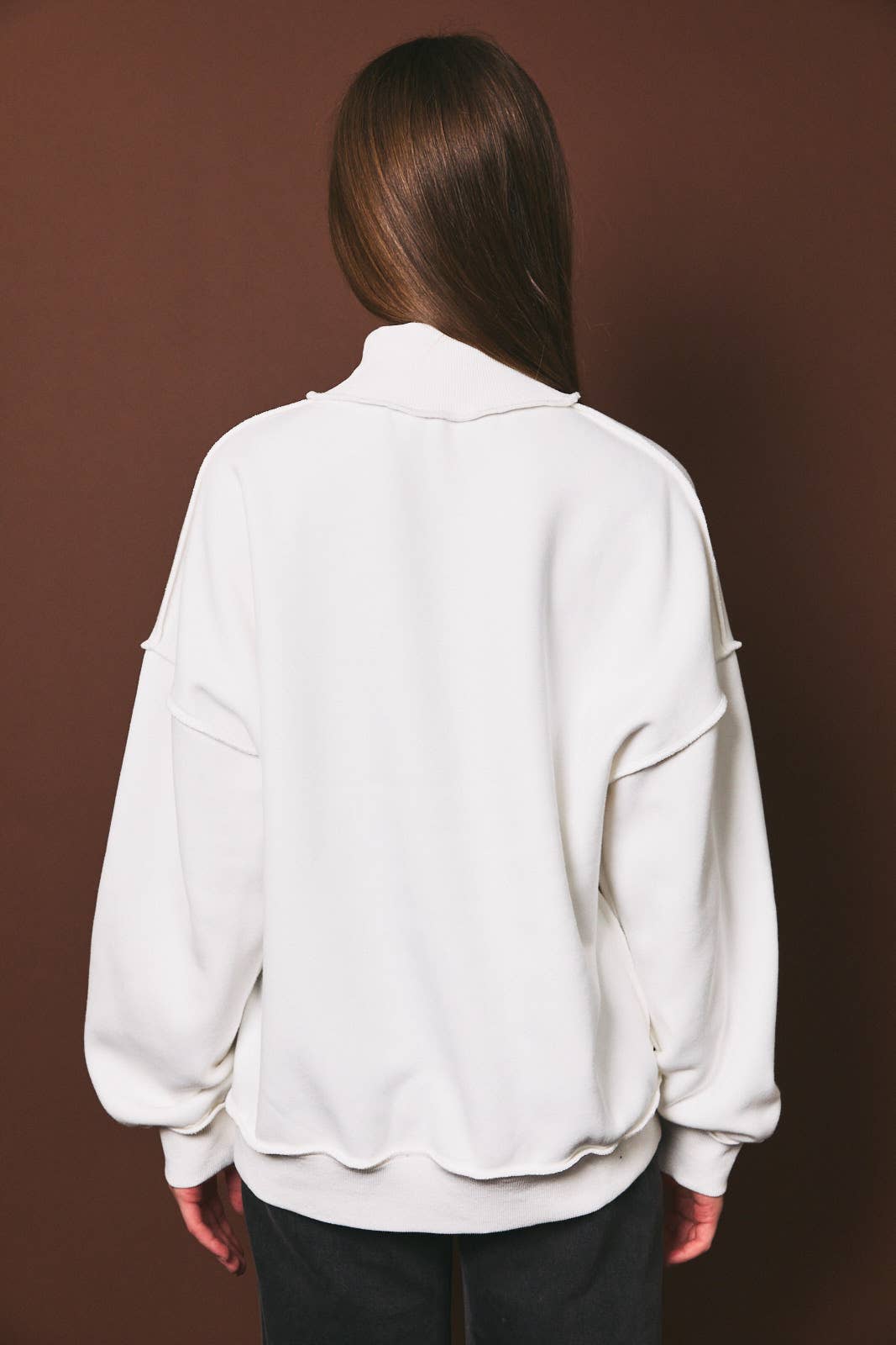 Iconic Graphic Mock Neck Oversized Sweatshirt