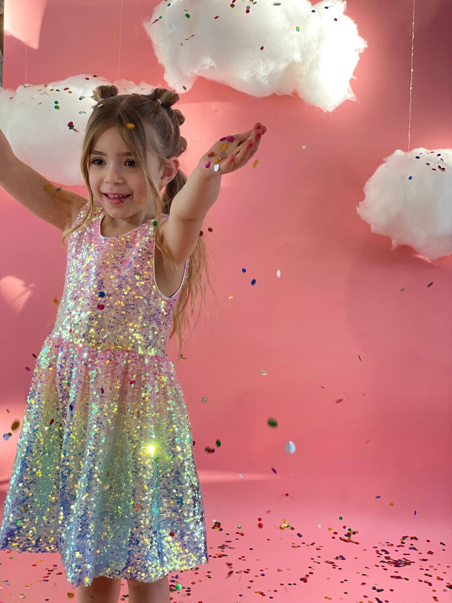 Girls Ombre Sequin Dress