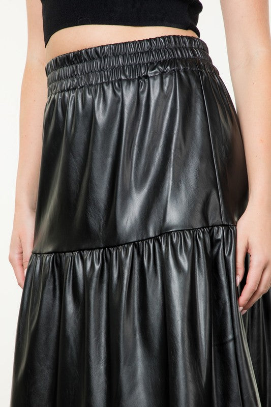 Vicki Leather Maxi Skirt