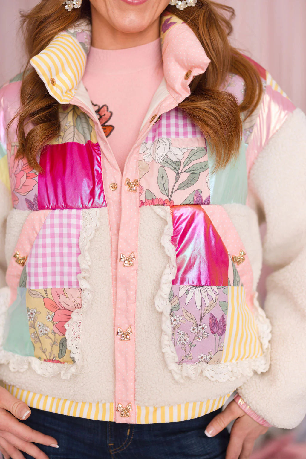 BC- Pretty Patchwork Sherpa Jacket *PRE-ORDER*