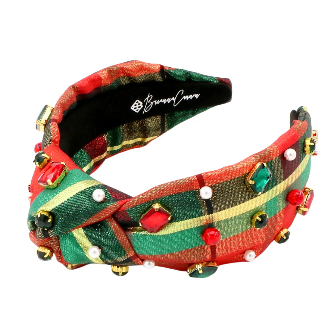 BC- Classic Christmas Shimmer Plaid Headband