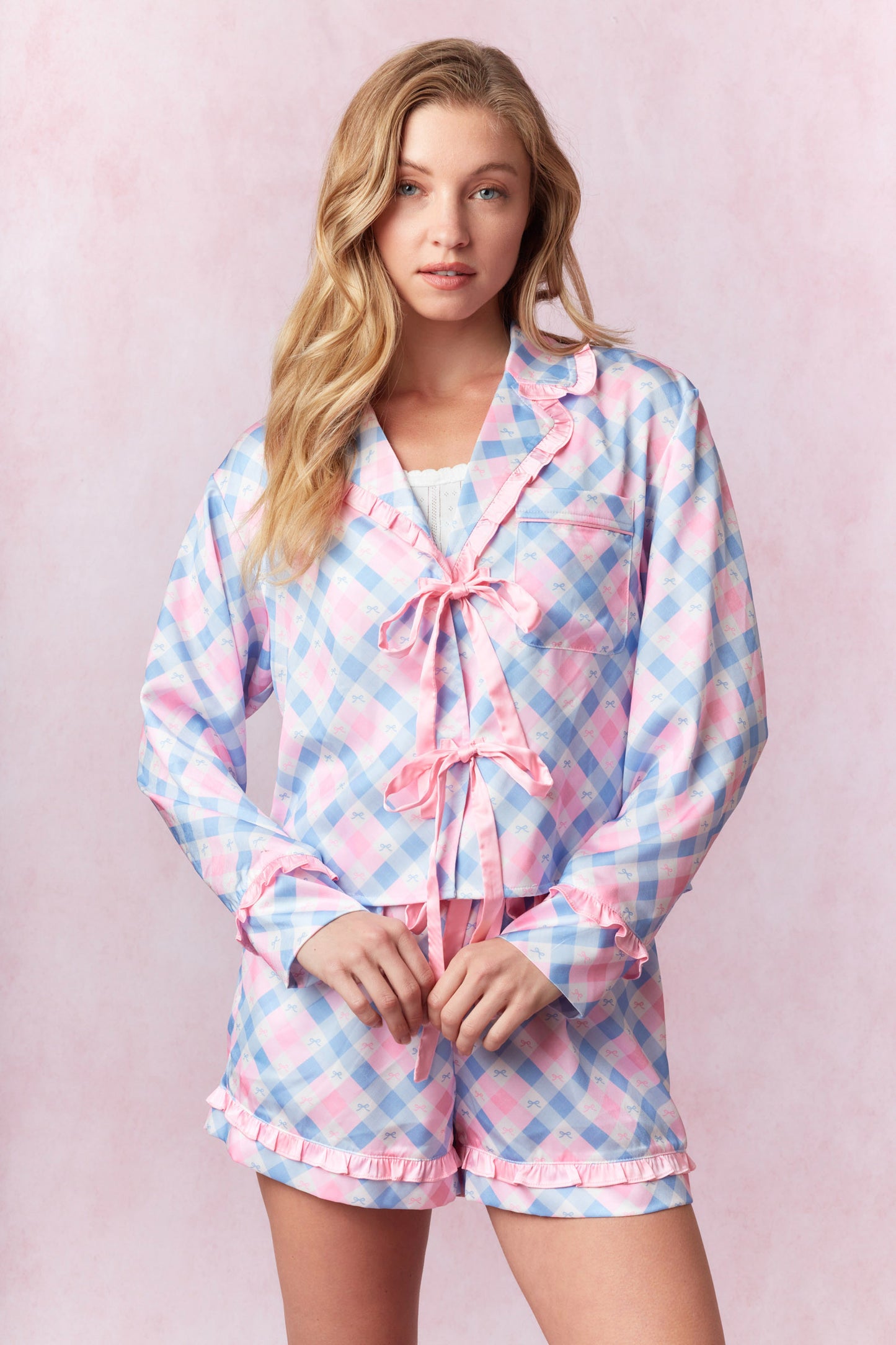 Amy Bow Satin Pajamas